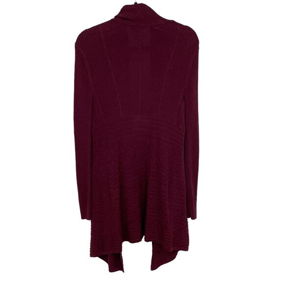 Julie Brown Open Front Long Burgundy Cardigan Medium / Large - Picture 5 of 6